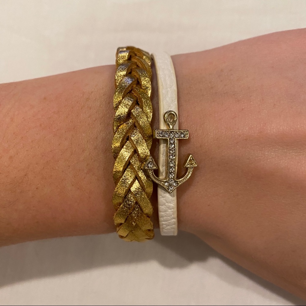 Gold & Anchor Bracelet Set